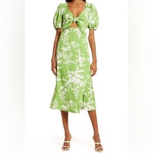 Chelsea28 Green Floral Midi Dress